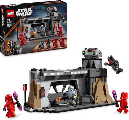 LEGO Star Wars: La batalla mandaloriana entre Paz Vizsla y Moff Gideon, juguete de construcción coleccionable para niños, con 4 minifiguras de personajes, idea de regalo creativa para niños y niñas de 7 años en adelante 75386