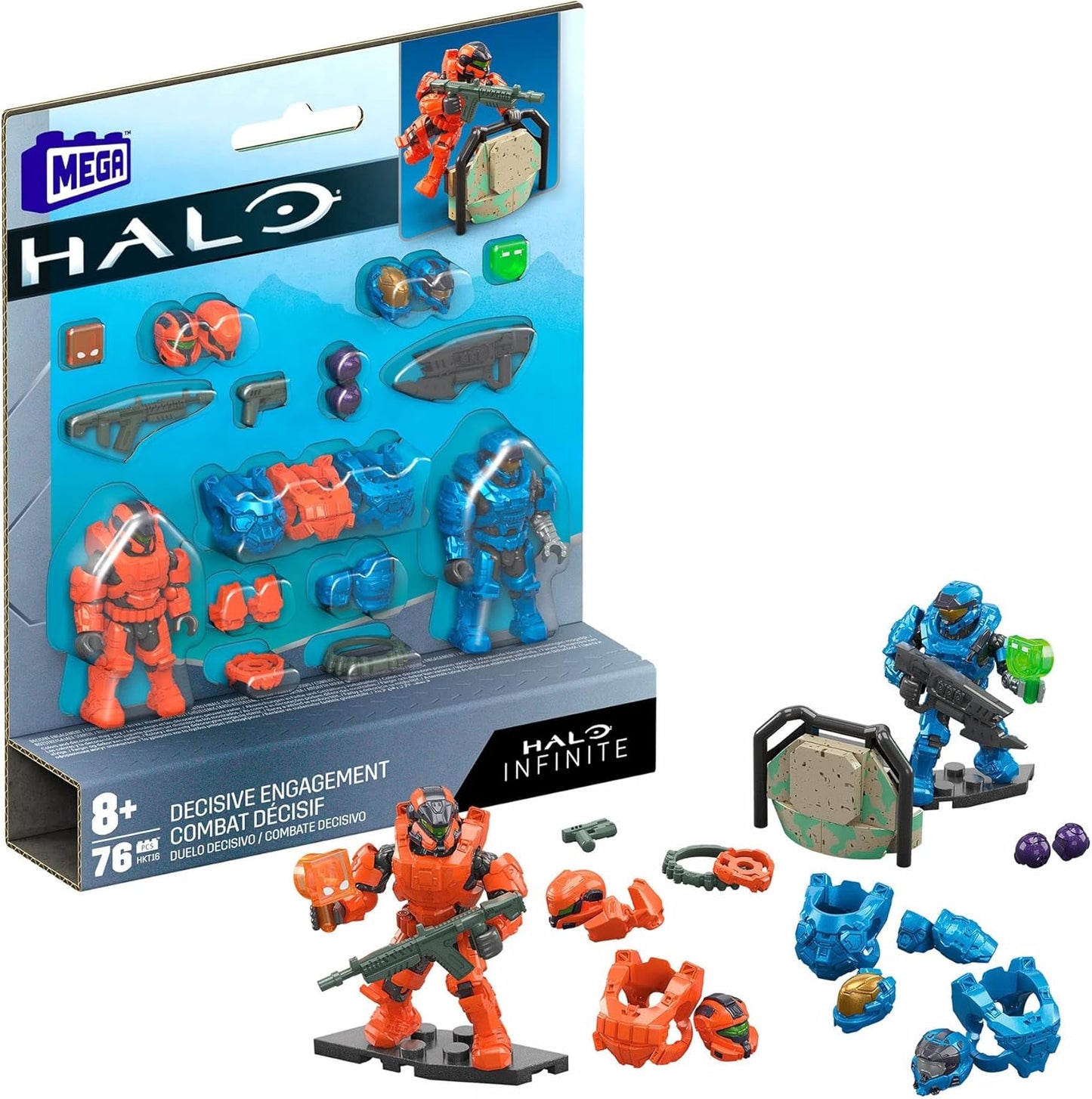 Mega Construx Halo Infinite Spartan Mission – Combate Decisivo – Conjunto de 2 Figuras Articuladas 6 cm + Acessórios