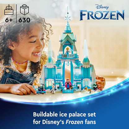 LEGO ǀ Conjunto de brinquedos de construção do Palácio de Gelo da Disney Frozen Elsa para crianças com um castelo e figuras de minibonecas Elsa e Anna, ideia divertida de presente para meninas, meninos e fãs de cinema com mais de 6 anos 43244