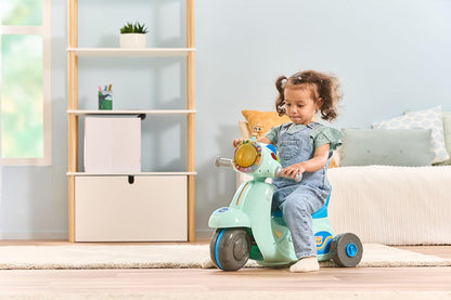 VTech  Patinete de passeio e equilíbrio 2 em 1 para bebês, azul, modo de bicicleta de equilíbrio e modo triciclo, farol iluminado, músicas, frases de segurança rodoviária e sons de patinete, brinquedo para crianças de 12, 18, 24 meses +, versão em inglês