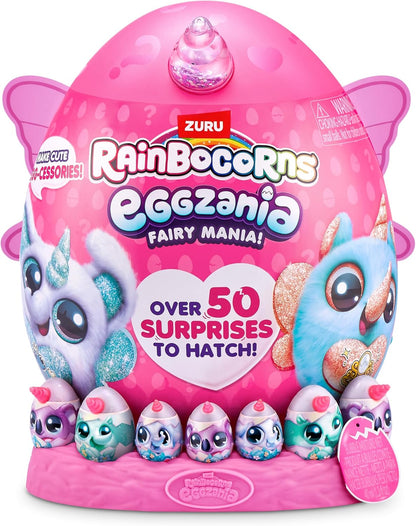 Rainbocorns Eggzania Fairy Mania Koala (Charmalina) da ZURU, brinquedo de pelúcia, pelúcia colecionável, ovos surpresa, acessórios vestíveis, brinquedos para meninas