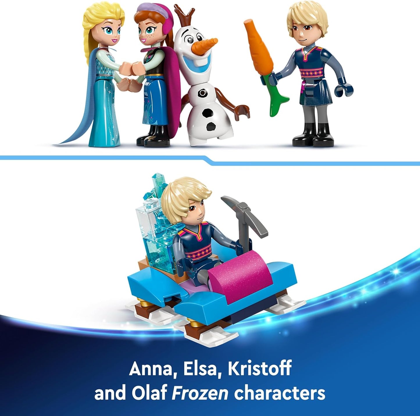 LEGO ǀ Conjunto de brinquedos de construção do Palácio de Gelo da Disney Frozen Elsa para crianças com um castelo e figuras de minibonecas Elsa e Anna, ideia divertida de presente para meninas, meninos e fãs de cinema com mais de 6 anos 43244