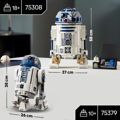 LEGO Conjunto de construção Droid Star Wars R2-D2 para adultos, modelo de exibição colecionável com sabre de luz de Luke Skywalker, presente para o dia dos pais, presente para homens, mulheres, pai ou mãe 75308