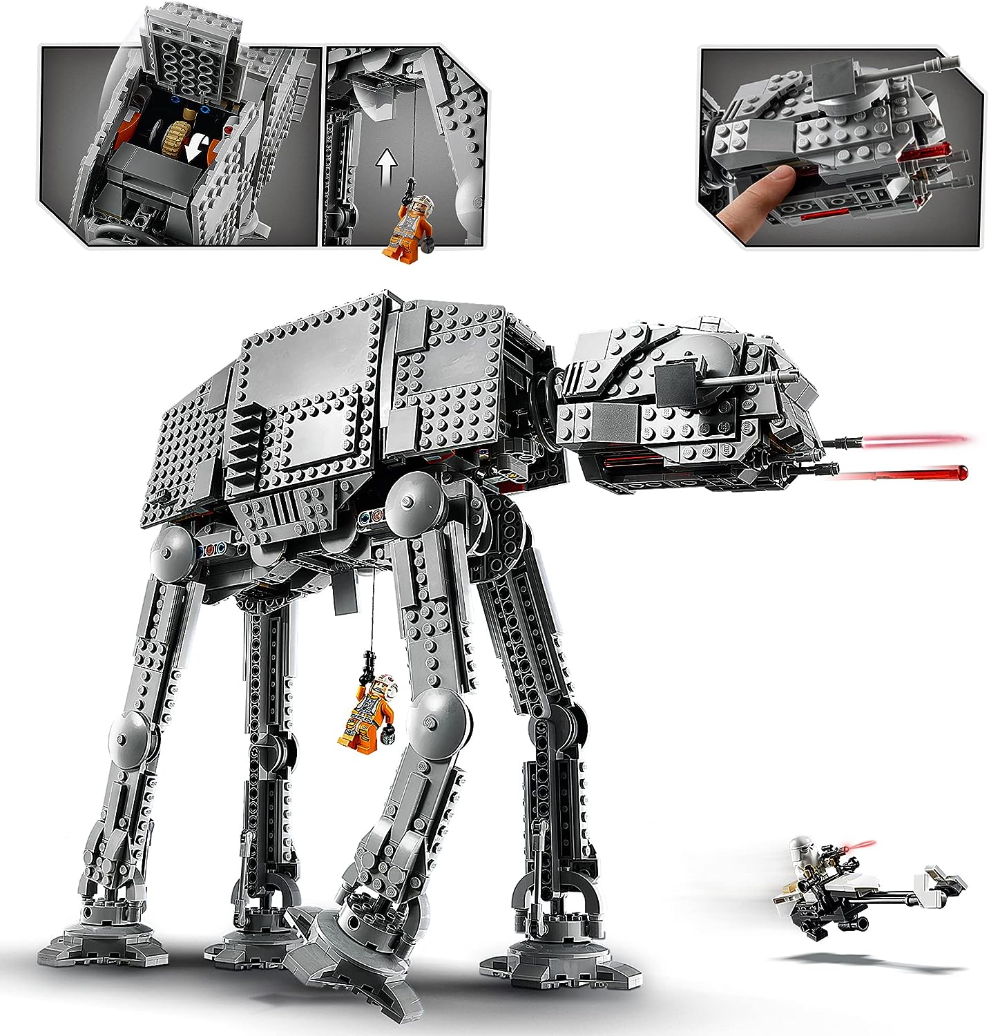 LEGO Kit de construção Star Wars AT-AT 75288, conjunto de brinquedo de construção divertido para as crianças interpretarem missões emocionantes no universo Star Wars e recriarem cenas clássicas da trilogia Star Wars (1.267 peças)