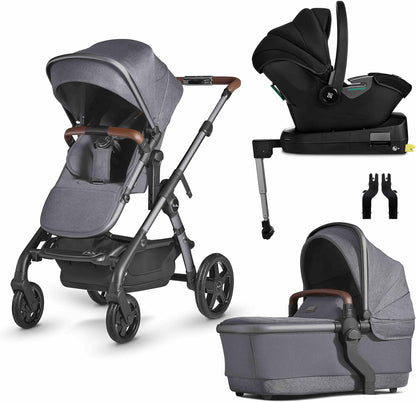 Silver Cross - Carrinho de bebê Wave simples a duplo e pacote de sistema de viagem Dream i-Size - Carrinho de bebê 2 em 1 - Buggy duplo estreito e sistema de viagem - Recém-nascido a 4 anos (22kg) - Lunar