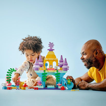 LEGO DUPLO | Palácio subaquático mágico da Disney Ariel, brinquedo de construção da pequena sereia para crianças, meninas e meninos com mais de 2 anos, conjunto de castelo com figuras, brinquedos educativos de aprendizagem, ideia de presente 10435