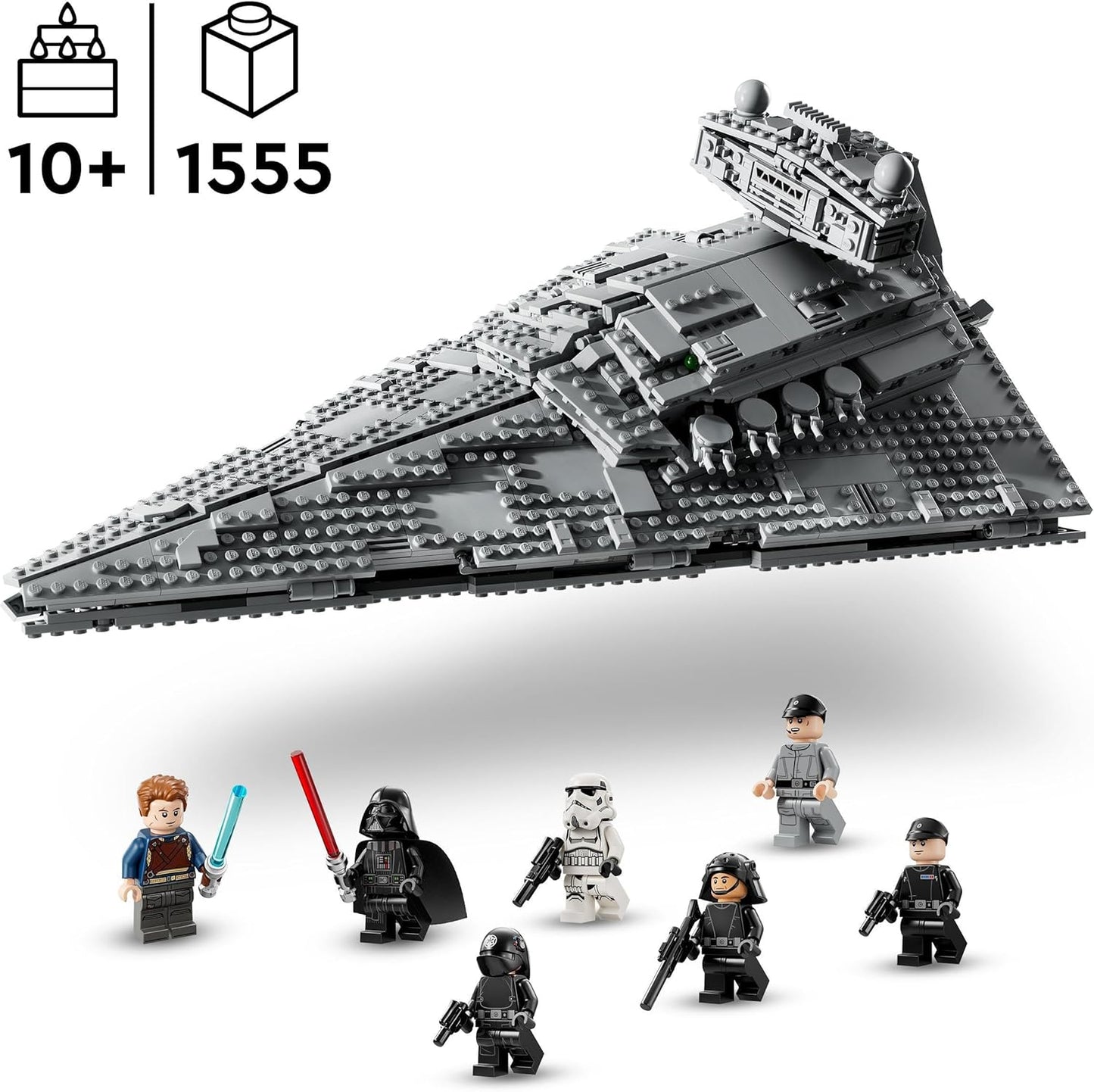 LEGO Star Wars Imperial Star Destroyer Brinquedo de construção de nave estelar, colecionável Um conjunto New Hope inclui uma minifigura do personagem Darth Vader, presente de aniversário para crianças, meninos e meninas com mais de 10 anos