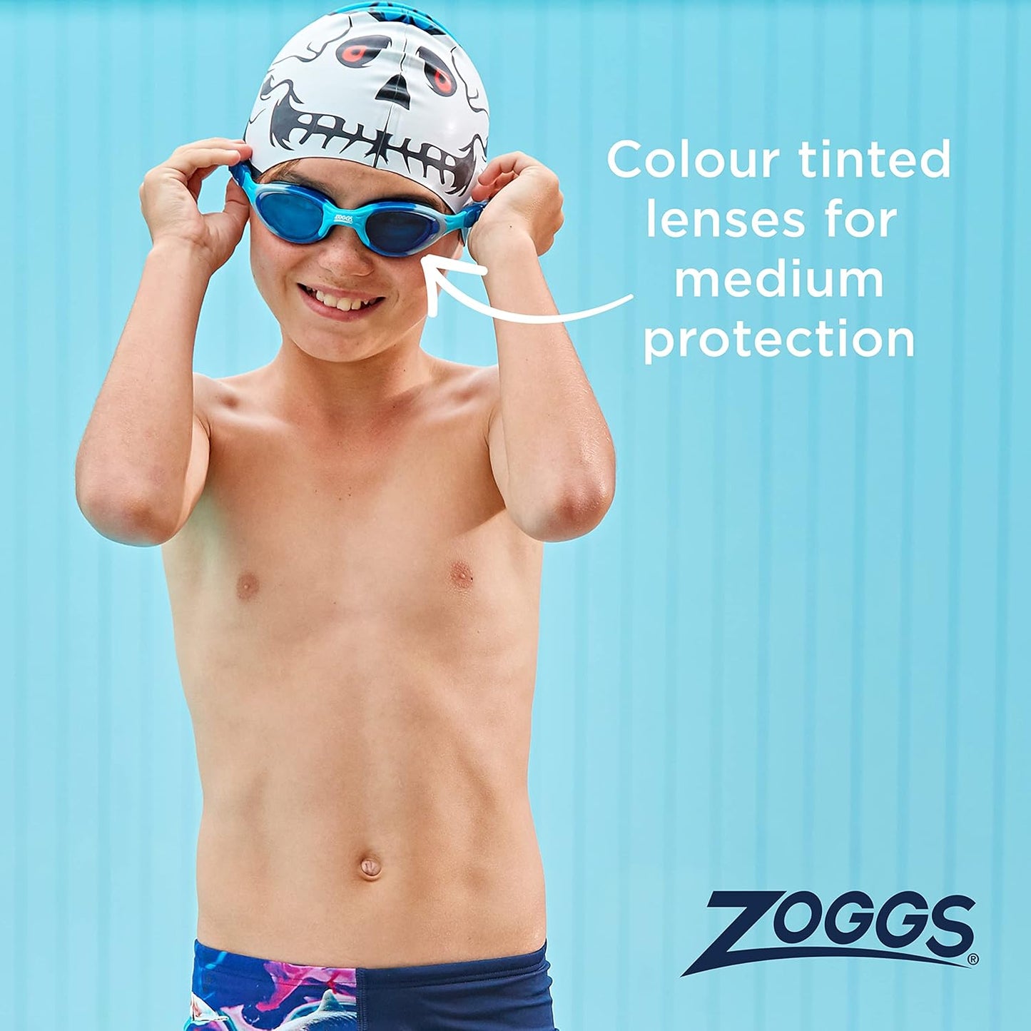 Zoggs Óculos de natação Super Seal para crianças, óculos de natação com proteção UV, alça de conforto com ajuste rápido e divisão, lentes transparentes para óculos de natação sem neblina, óculos Zoggs para crianças de 6 a 14 anos