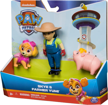 Paw Patrol Skye, Farmer Yumi e Piggie Figures, brinquedos infantis para meninos e meninas a partir de 3 anos