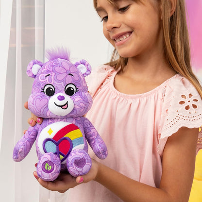 Basic Fun Care Bears, Peaceful Heart Bear Peluche de frijol de 22 cm, lindo juguete de peluche coleccionable, juguetes de peluche para niños, juguetes blandos para niñas y niños, lindos osos de peluche adecuados para niñas y niños