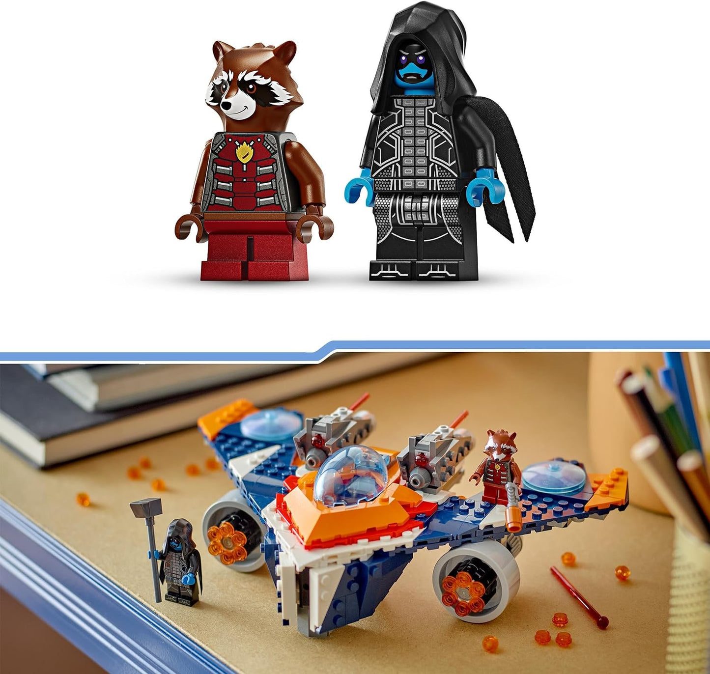 LEGO Ronan, brinquedo de nave espacial de super-herói montável para crianças com minifigura Rocket Raccoon, presente dos Guardiões da Galáxia para meninos e meninas de 8 anos ou mais 76278