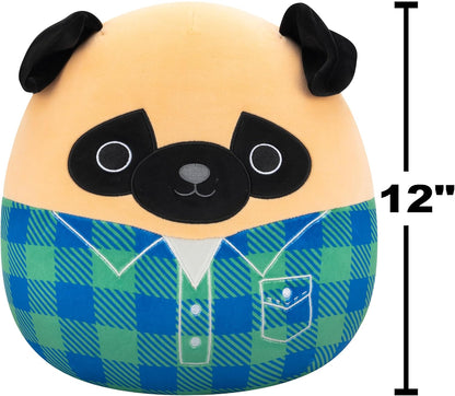 Squishmallows Original 12 Polegadas - Príncipe, o Pug Marrom