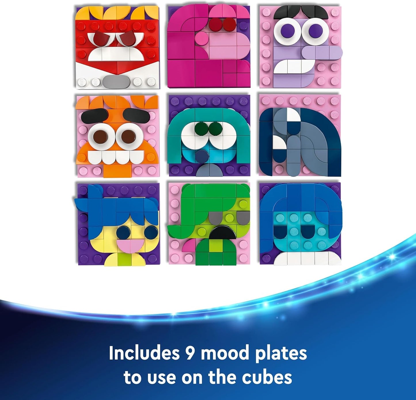 LEGO Disney Pixar Inside Out 2 Mood Cubes Playset, brinquedo de construção para meninas e meninos de 9 anos ou mais, inclui minibonecas de personagens do filme, presente divertido para compartilhar emoções como alegria 43248