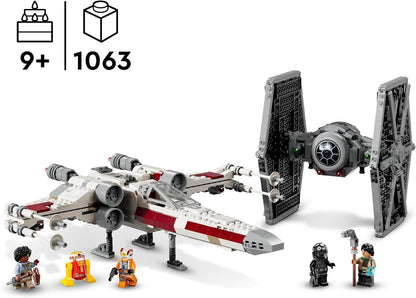 LEGO  Conjunto mash-up Star Wars TIE Fighter e X-Wing, brinquedo de construção Starfighter com mais de 9 anos para crianças, veículos com 4 minifiguras e uma figura de dróide, presente criativo para meninos, meninas e fãs 75393