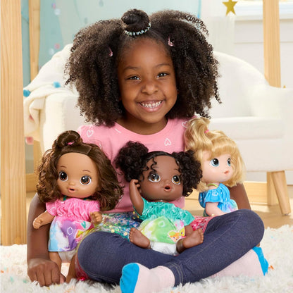 Muñeca Baby Alive Fruity Sips, lima, juego de muñeca exprimidora, bebidas y salsas, juguete para niños a partir de 3 años, pelo negro