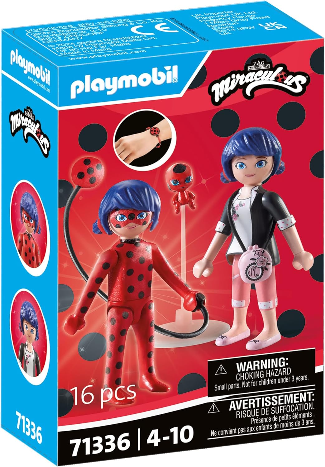 Playmobil 71336 Miraculous: Marinette & Ladybug, incluindo Kwami Tikki e diversos acessórios, aventura com Ladybug, dramatização divertida e imaginativa, conjuntos de jogos detalhados adequados para crianças a partir de 4 anos