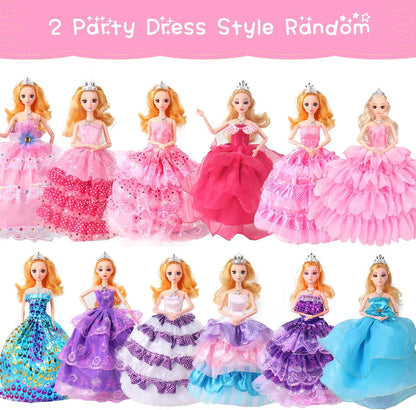 56 piezas de ropa de muñeca para Barbie, accesorios de muñeca, mini vestido, vestido de fiesta, conjunto de bikini, tops, pantalones, bolsos, zapatos, accesorios de joyería, estilo aleatorio para muñeca de niña de 11,5 pulgadas