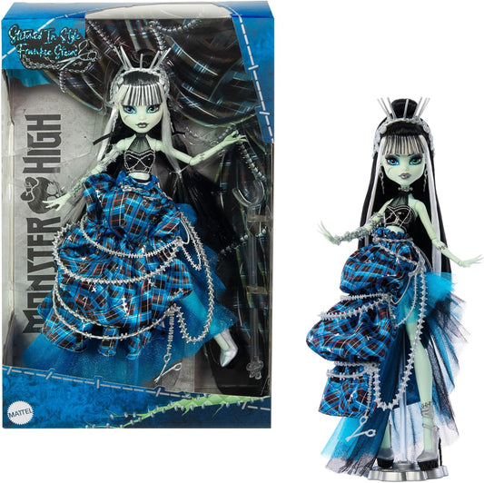 Muñeca Monster High Frankie Stein con escultura original, muñeca de coleccionista de estilo cosido con vestido deconstruido y accesorios inspirados en costura, HRL66