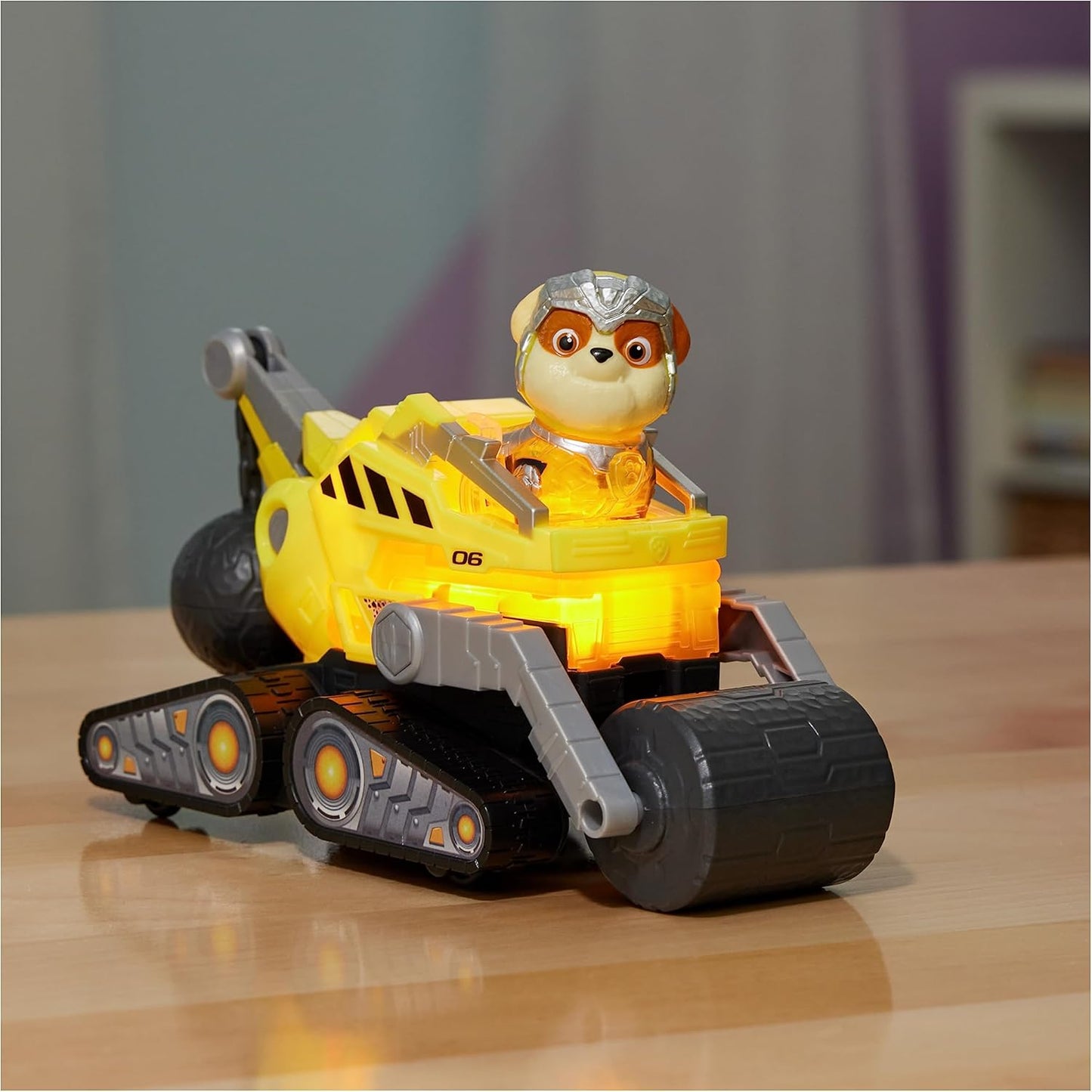 Paw Patrol: The Mighty Movie, caminhão de brinquedo de construção com entulho, figura de ação Mighty Pups, luzes e sons, brinquedos infantis para meninos e meninas 3+