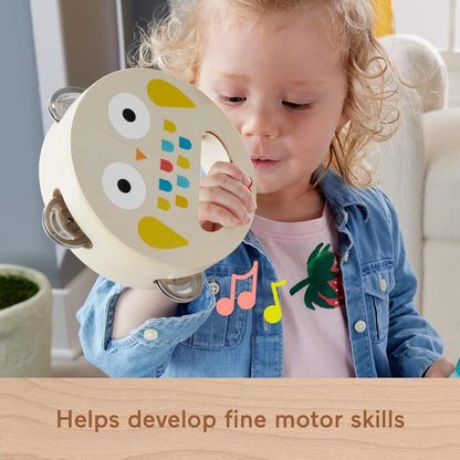 Fisher-Price Set de regalo de instrumentos musicales de madera para niños con 6 piezas de madera para juegos de desarrollo para niños a partir de 2 años, HXT90