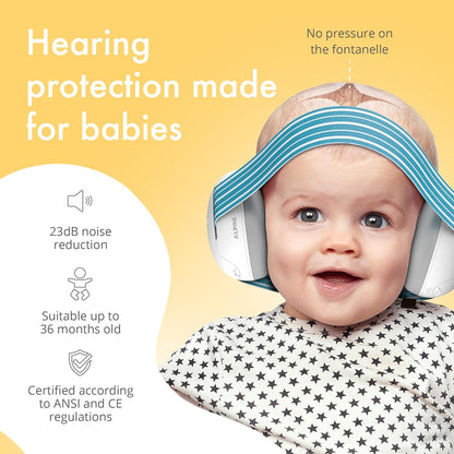 Alpine Muffy Baby Ear Defender para bebês e crianças pequenas de até 36 meses -  Protetores de ouvido com redução de ruído - Fones de ouvido confortáveis para bebês contra danos auditivos e melhora o sono - Preto