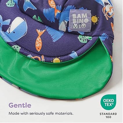 Bambino Mio, Gorro Reversible para Nadar, Bebé y Niño pequeño, Gorro con protección para el Cuello, UPF40+