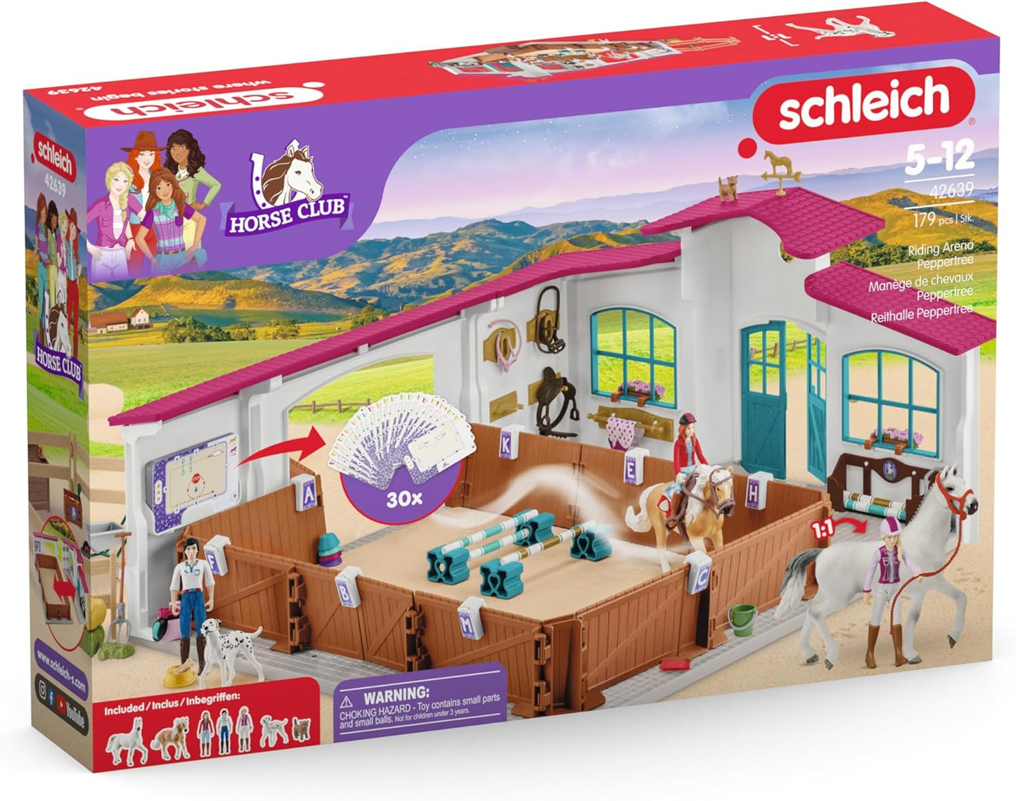 Schleich 42639 Picadeiro Peppertree, a partir de 5 anos, HORSE CLUB - Playset, 179 peças