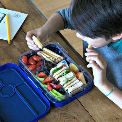 Yumbox  Tapas tamanho maior - lancheira Bento à prova de vazamentos com 5 compartimentos para pré-adolescentes, adolescentes e adultos (Bali Aqua com bandeja Aqua transparente) (BAIII202303A)