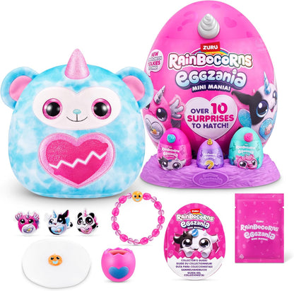 Rainbocorns ZURU Eggzania Mini Mania, Macaco, por ZURU Plush Surprise Unboxing com Animal Soft Toy, Ideia para Meninas com Brincadeiras Imaginárias