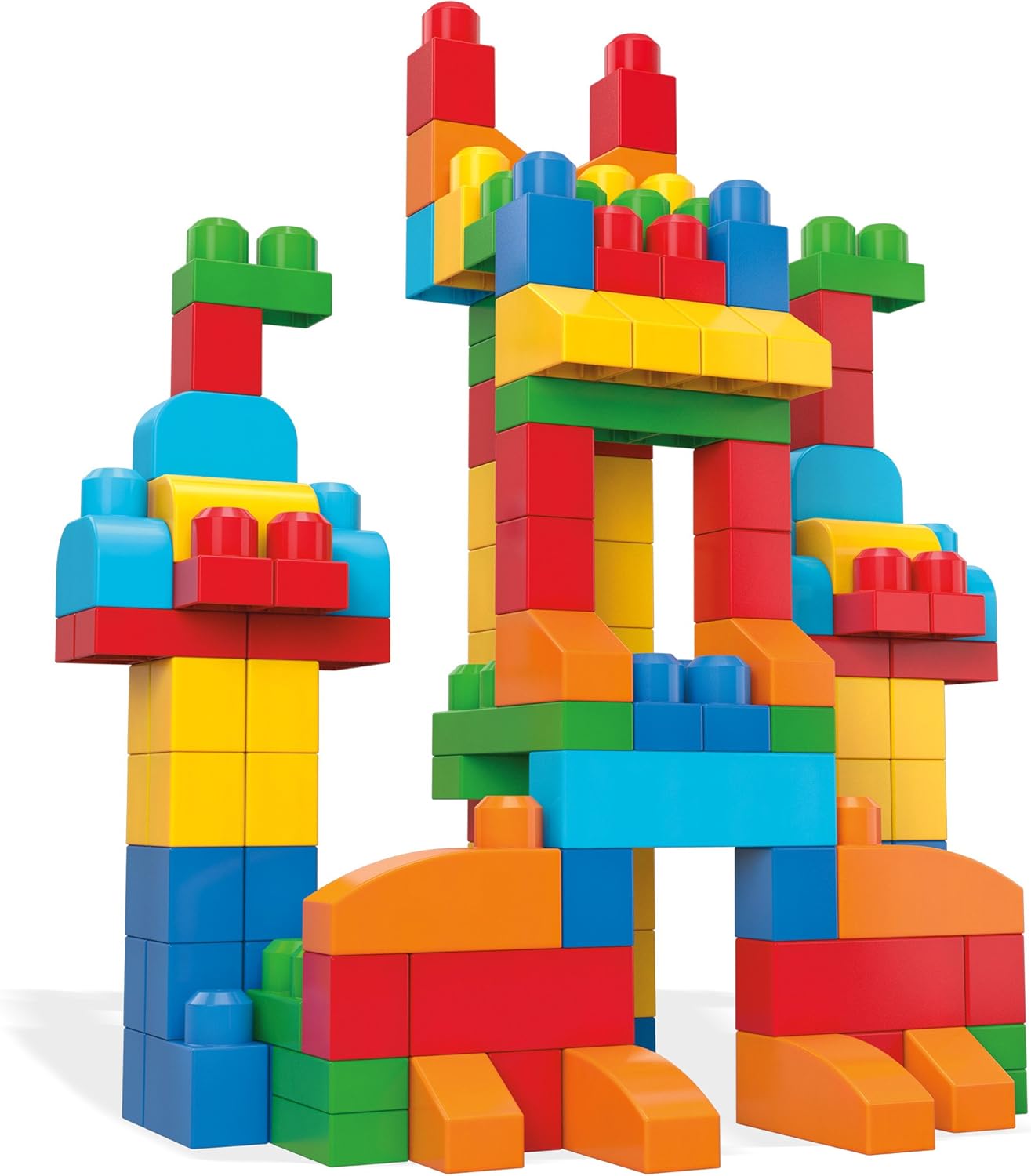 MEGA Conjunto de brinquedos de blocos infantis BLOKS First Builders, bolsa de construção de luxo com 150 peças e armazenamento, azul, maiores de 1 ano, CNM43