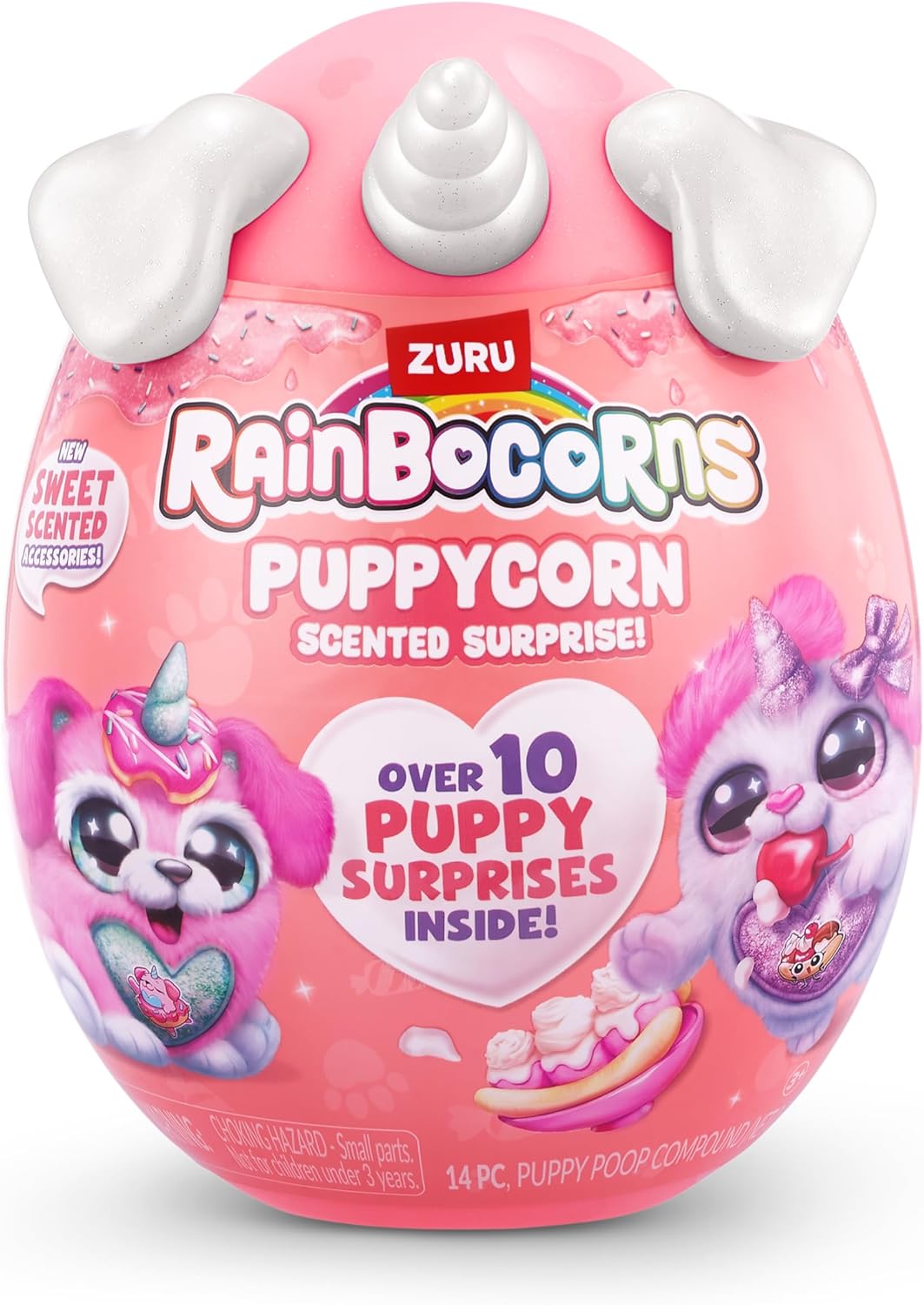 Rainbocorns ZURU Puppycorn Scent Surprise, Brown Dalmatian, por ZURU Surprise Unboxing Soft Toy, perfumado cachorrinho de pelúcia para meninas