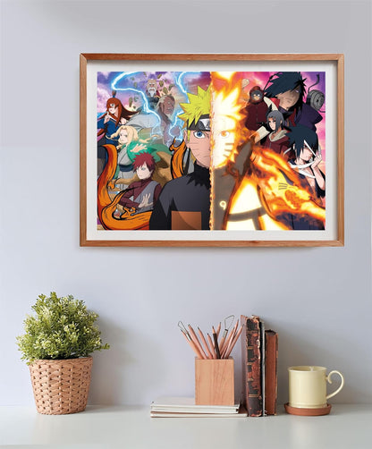 Clementoni 35516 Shippuden Shippuden-500 quebra-cabeças, horizontal, diversão para adultos, mangá, anime, feito na Itália, 500 peças de cubos de Naruto