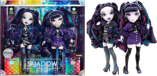 Rainbow High Special Edition Twins - NAOMI & VERONICA STORM 2-Pack - Boneca fashion inclui roupa de grife roxa e preta com acessórios - Adequado para crianças de 6 a 12 anos