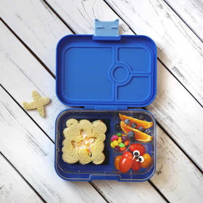 yumbox Recipiente de lancheira Bento à prova de vazamentos Panino para crianças e adultos (azul turvo (bandeja Panther))