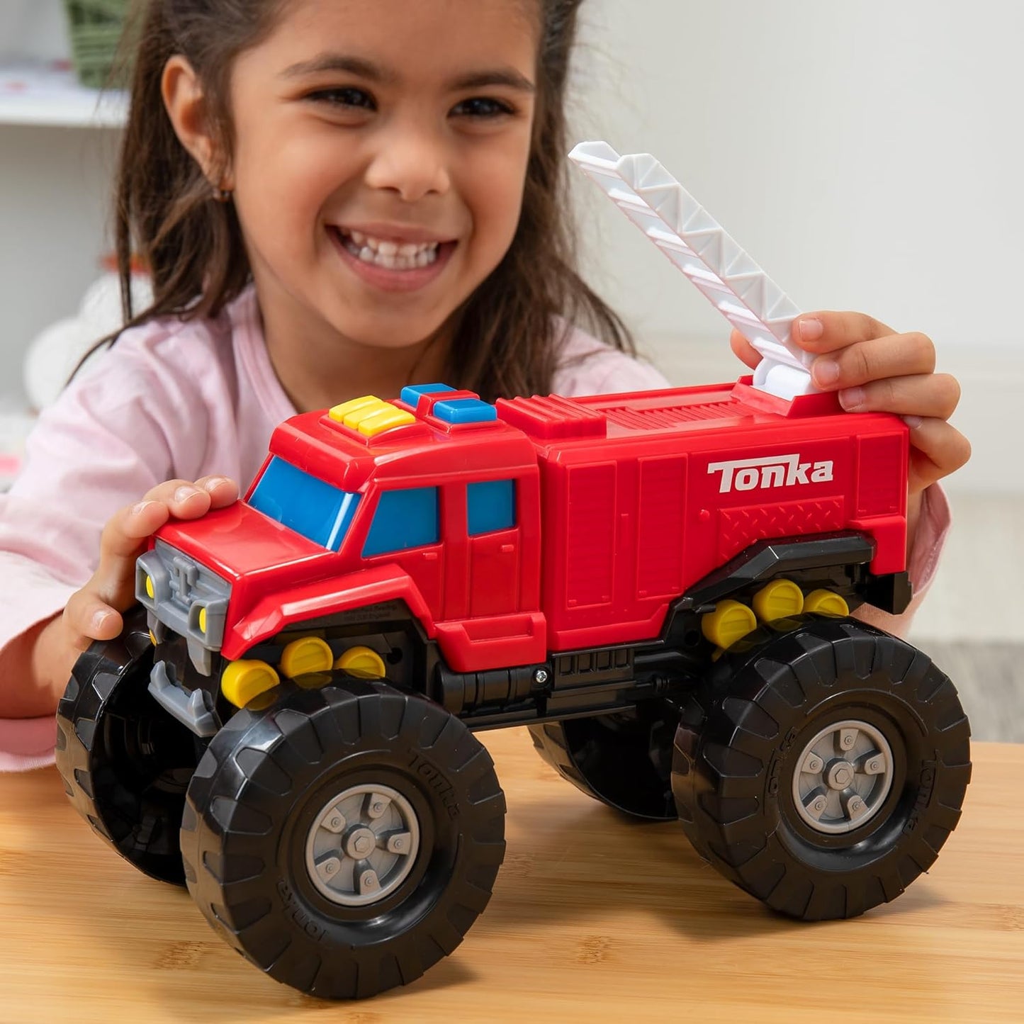 Tonka Mega Machines, caminhão de bombeiros, brinquedos de presente de construção infantil para meninos e meninas, conjunto de veículos de construção para crianças, adequado para crianças de 3 anos ou mais