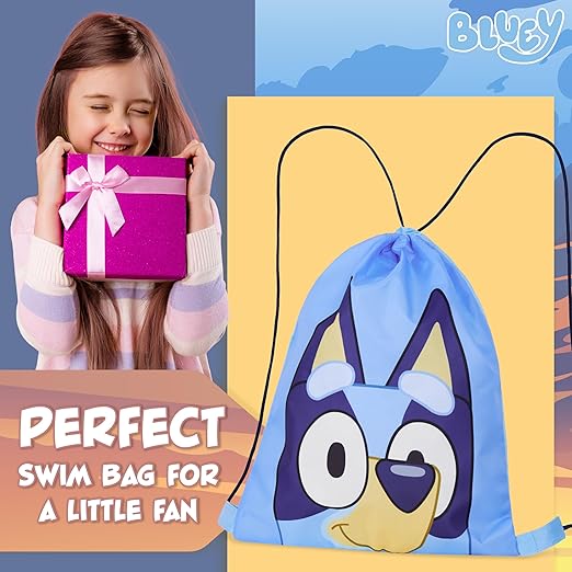 Bluey Kids Bolsas con cordón, bolsa de natación de 29x38 cm con ventilación de flujo de aire