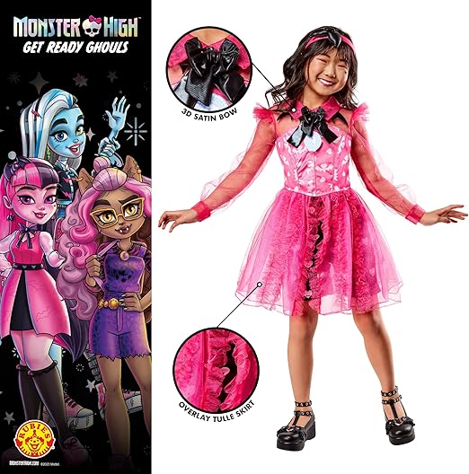 Rubie Fantasia infantil oficial de Monster High Draculaura Deluxe de, vestido extravagante infantil