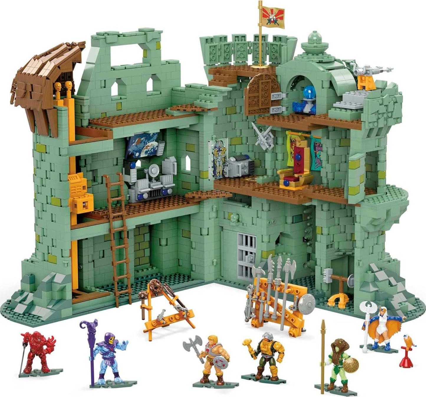 MEGA Conjunto de construção de brinquedos Masters of the Universe, MOTU Castle Grayskull com 3508 peças, 6 microfiguras de ação e acessórios, para colecionadores