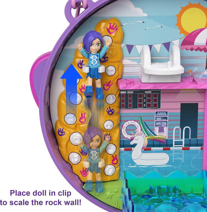 Polly Pocket Boneca e acessórios, compacto com bonecas Micro Bella e Friend, 5 revelações, time de futebol, HCG14