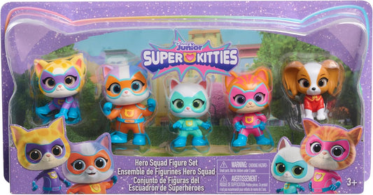 Conjunto de figuras do esquadrão de heróis SUPERKITTIES