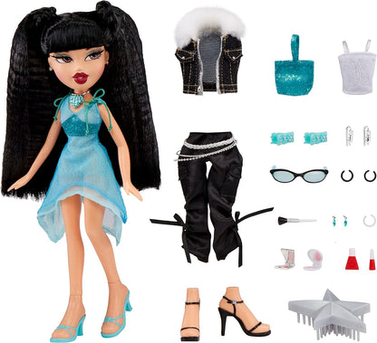 Bratz Boneca de moda de edição especial de 21º aniversário - JADE - Inclui 2 roupas de moda, 2 pares de sapatos, bolsa e acessórios glamorosos - Relançamento favorito dos fãs - Para crianças e colecionadores a partir de 4 anos