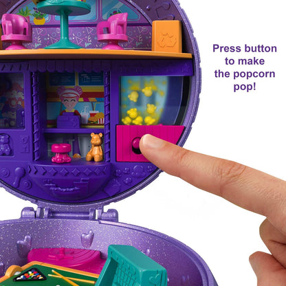 Polly Pocket Bonecas e acessórios, compacto com 2 micro bonecas, 15 peças de brinquedo e 1 peça fashion, patinação dupla, HCG24