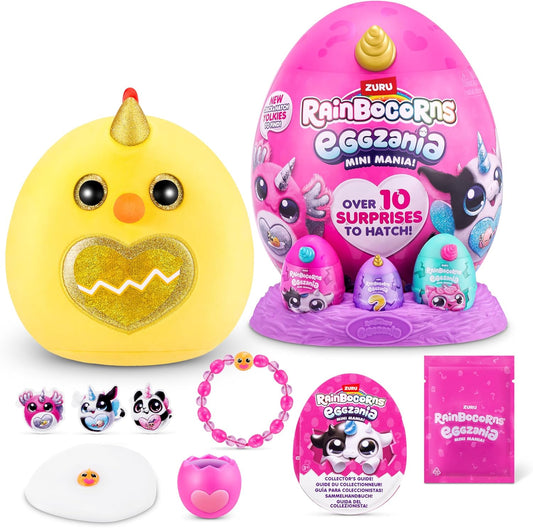 Rainbocorns ZURU Eggzania Mini Mania, Frango, da ZURU Plush Surprise Unboxing com Animal Soft Toy, Ideia para Meninas com Brincadeiras Imaginárias