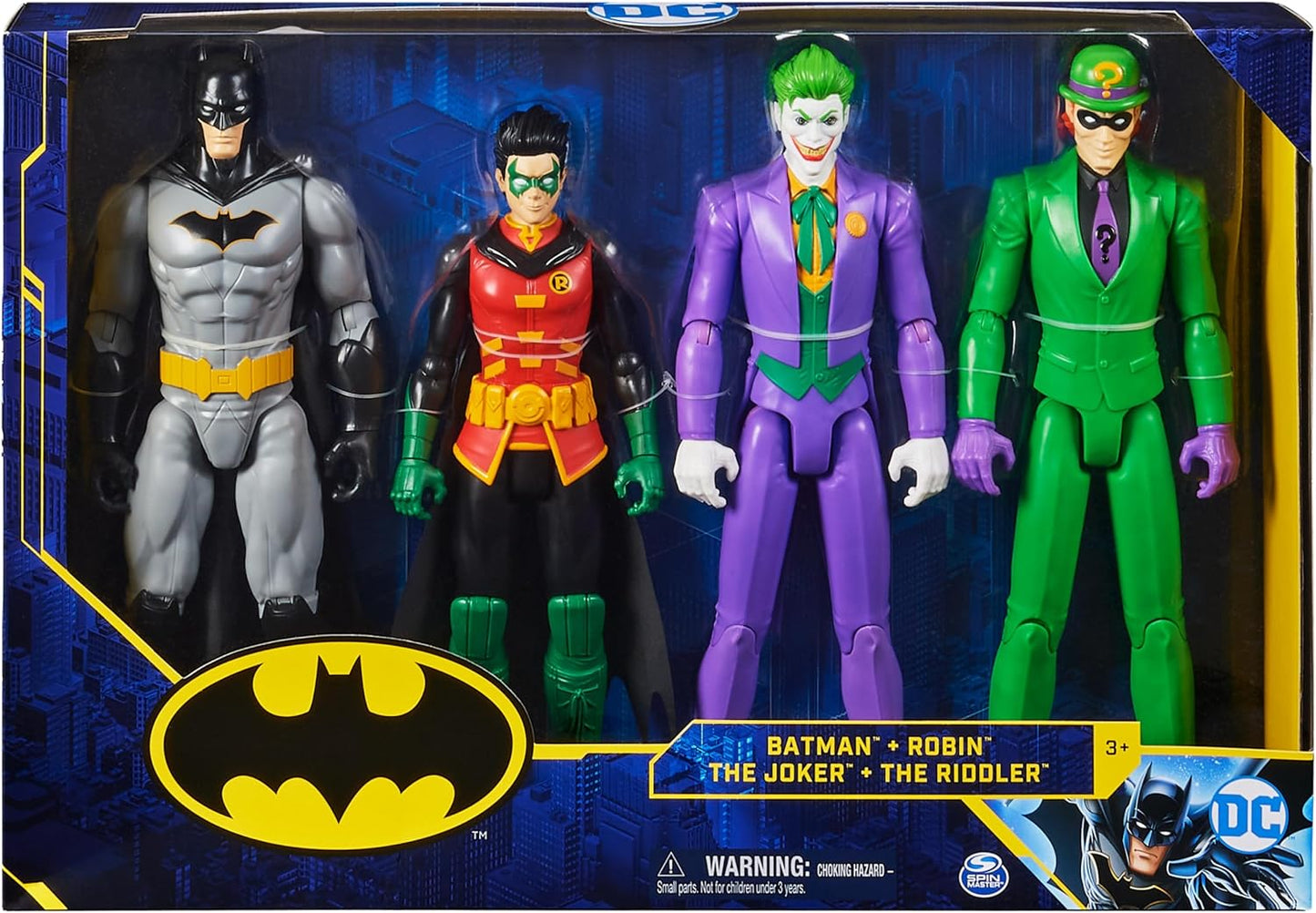 Juego de 4 figuras de acción de DC Batman de 30 cm con Batman, Robin, Copperhead y Talon