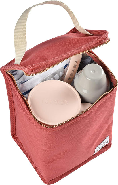 BÉABA - Bolsa Isolada para Refeições para Bebés - Grande Capacidade - Armazenamento Térmico para Garrafas - Bolsa para transportar refeições completas - Dobrável - Material Macio Impermeável - Terracota