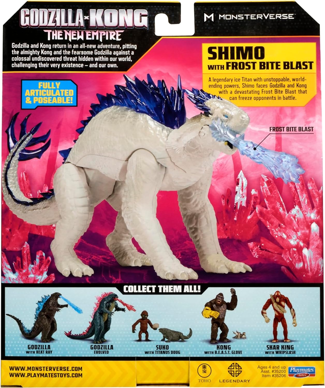 MonsterVerse Godzilla x Kong: The New Empire, brinquedo de boneco de ação Shimo de 6 polegadas, personagem icônico de filme colecionável, inclui recurso realista de explosão de mordida de gelo, brinquedo adequado para maiores de 4 anos