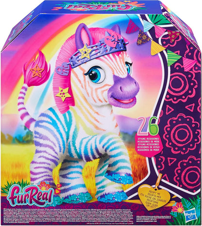 Brinquedo FurReal Zenya My Rainbow Zebra, brinquedos interativos para animais de estimação para meninas e meninos de 4 anos e mais