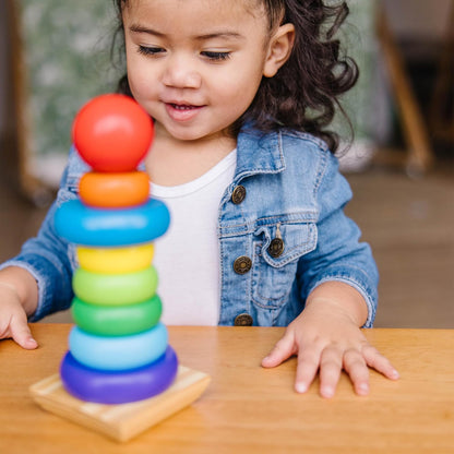 Melissa & Doug Rainbow Stacker | Brinquedo de Desenvolvimento | Habilidades Motoras | Resolução de problemas | 18 meses | Presente para menino ou menina