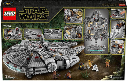 LEGO Star Wars 75257 Millennium Falcon - Conjunto de nave estelar com 5 minifiguras e 2 figuras de Droid inc. Finn, Chewbacca, C3PO e R2D2 - brinquedos de construção para meninos e meninas com mais de 9 anos