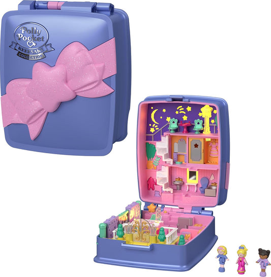 Polly Pocket Collector compacto com 3 micro bonecas, Heritage Keepsake Collection Starlight Dinner Party